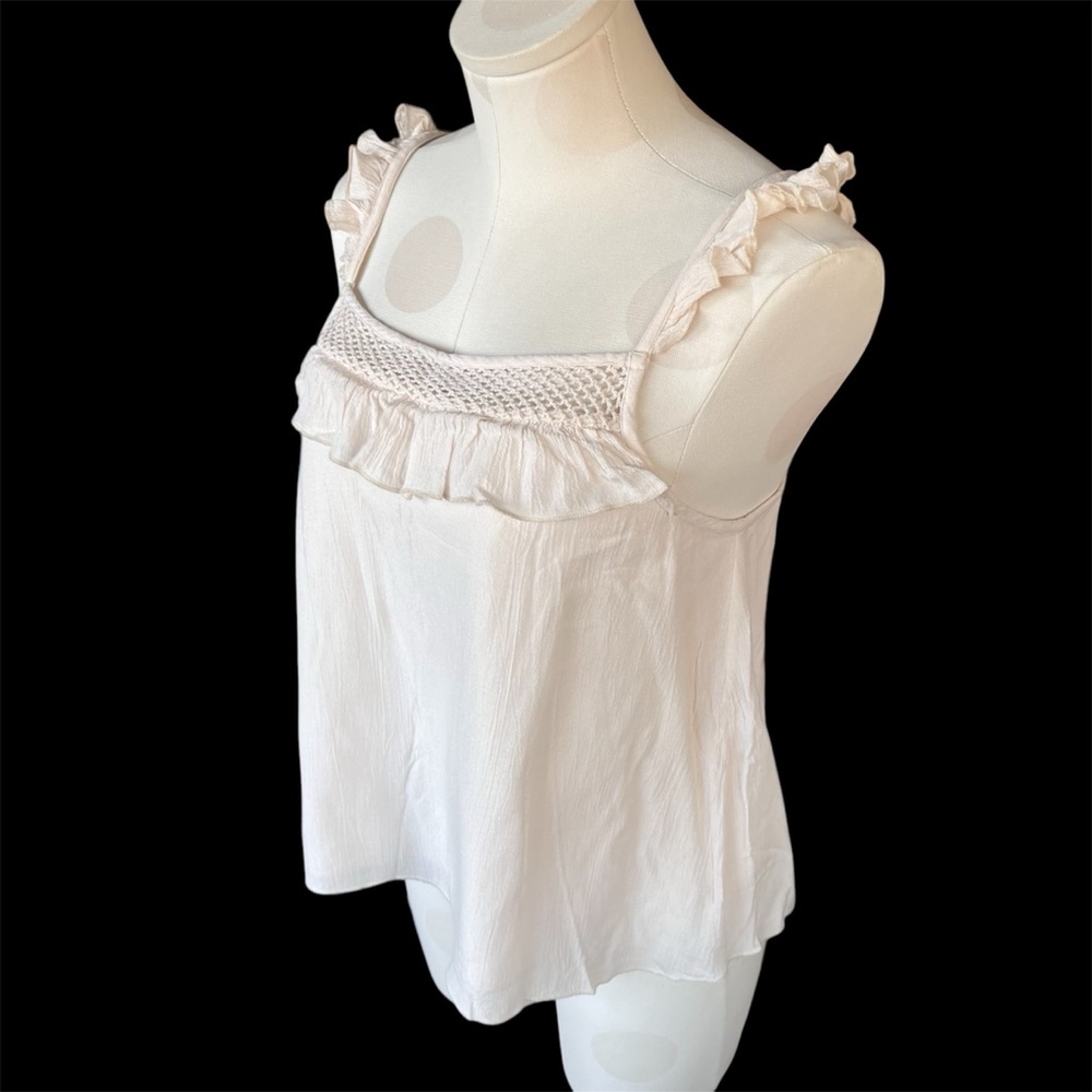Tularosa Sparrow Ruffle Tank Top Creme Small